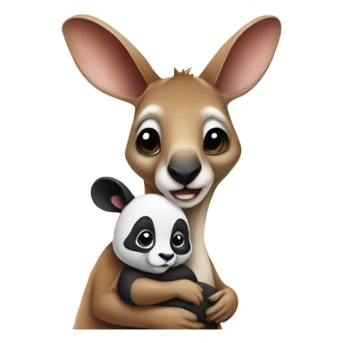 Kangaroo with panda baby sticker