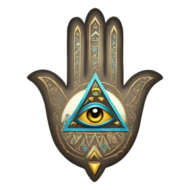 Hamsa with triangle sticker
