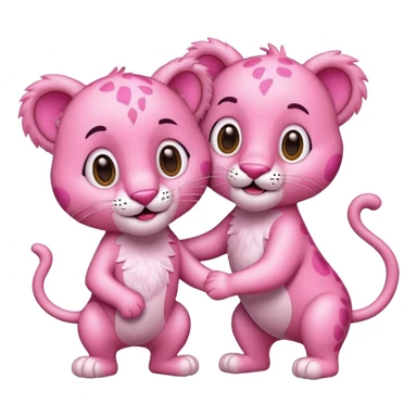 Pantera rosa con un buen amigo sticker