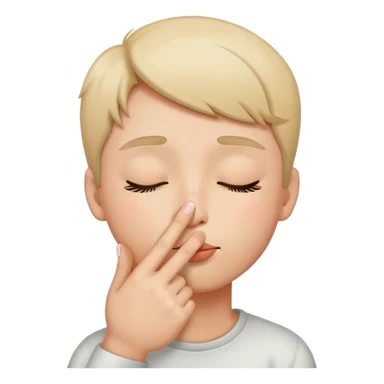 kissinf face with close eyes with middle finger sticker