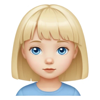 Girl toddler with blue eyes and short blond hair with bangs  sticker
