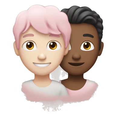 Light pink heart with white boy sticker