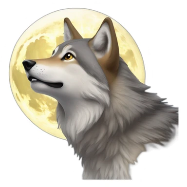 Loup avec une pleine lune sticker