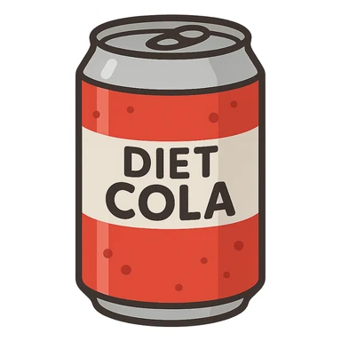 flat toon diet cola sticker