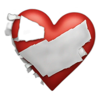 White Taped red broken heart sticker