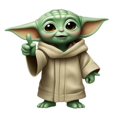 baby yoda shows his thumb up sticker