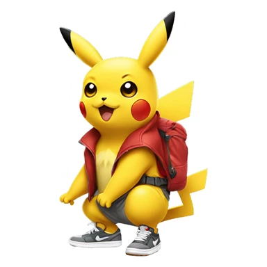 pikachu wearing air jordans sticker
