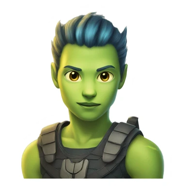 na'vi human teen hybrid boy tail alien cat face sticker