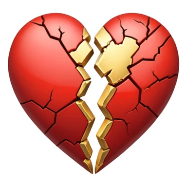 Make a heart with one crack down the middle making it split into two. Fill the crack with gold sticker