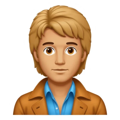 70s 80s men with hair style  sticker