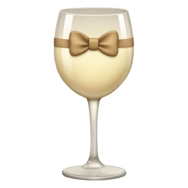 Beige asthetic wine Glas with a bow  sticker