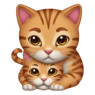 Cuddling tabby cats on Valentine’s Day  sticker