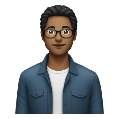 long black hair guy with circle eyewear sticker