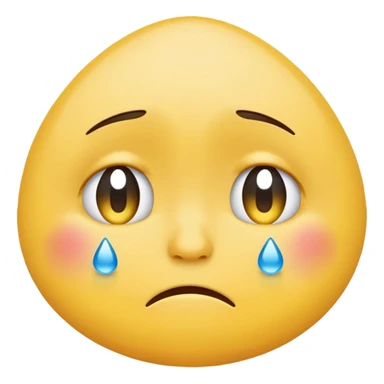 a round crying emoji without hollow cheeks sticker