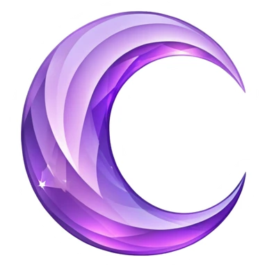 Purple crystal crescent moon sticker
