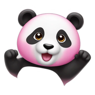 pink panda flying kiss sticker