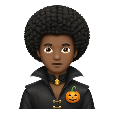 afro halloween man sticker