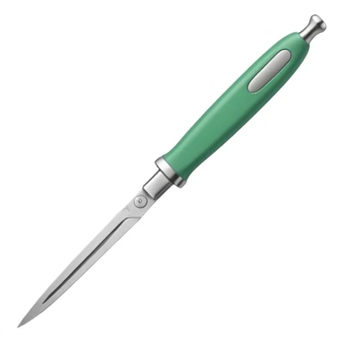 Medical scalpel with green handle sticker