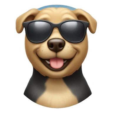 belgian malanois with smile and sunglasses sticker