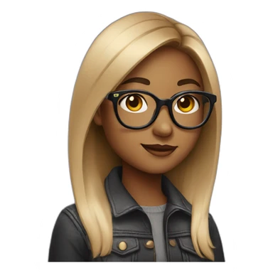 girl with ombre paint and glasses sticker