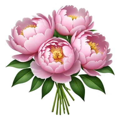 Light Pink peonies bouquet  sticker