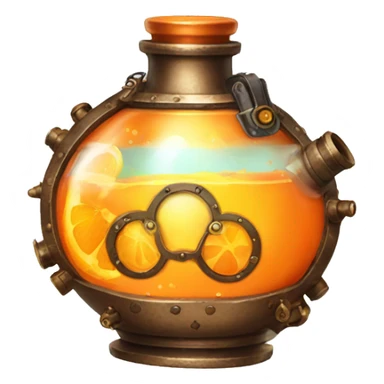 orange magical steampunk potion sticker