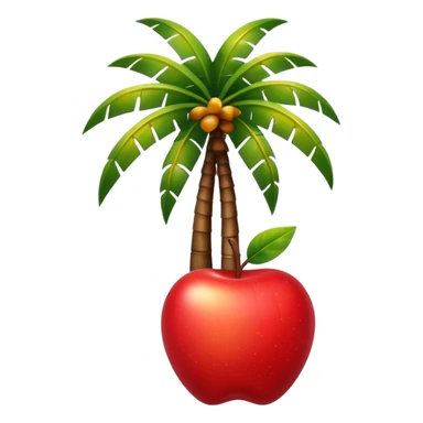 apple style emoji for summer season, palm tree, tropical and vibrant sticker