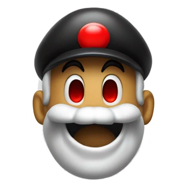 mario with black mustache, red hat, as a ghost, mouth open sticker