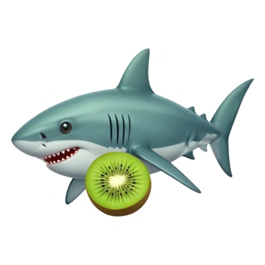 Shark with kiwi sticker