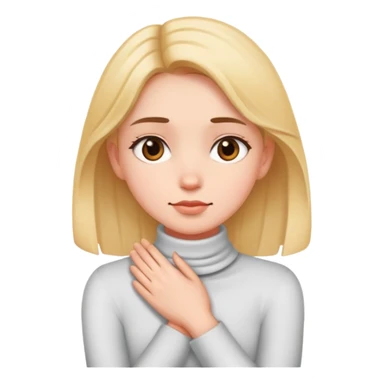 hands crossing neck girl sticker