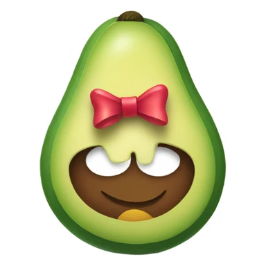 avocado with bow sticker