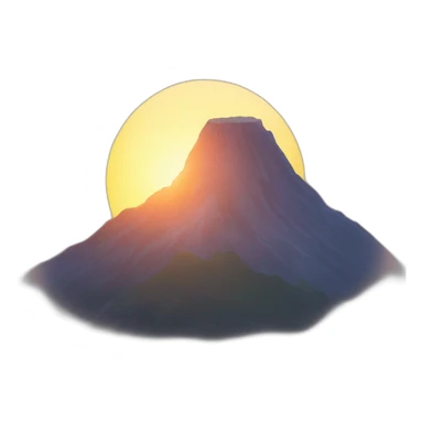 The sun rising from behind the mountain sticker