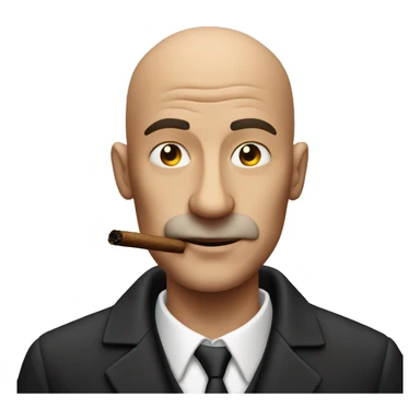 bald man smoking cigar sticker