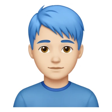blue haired gay person sticker