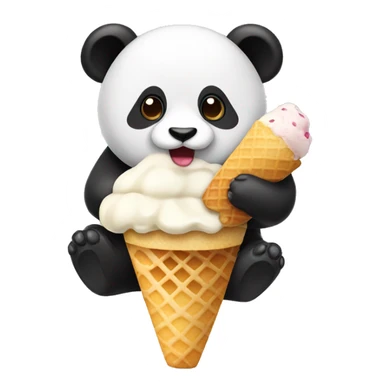 panda eat icecream sticker