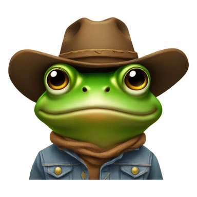 Frog in a cowboy hat sticker