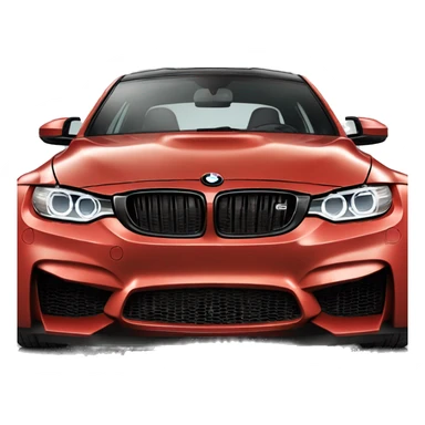 RED g80 BMW M3 front view sticker