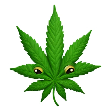 marijuana leaf with big eyes sticker