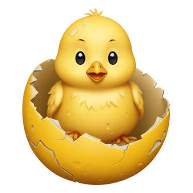 cartoon chick sitting inside a eggshell sticker