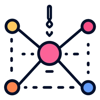 neural network node connection diagram, simplified for telegram sticker
