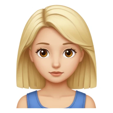 Make me a blonde girl with brown eyes, her hair a little past her shoulders. sticker