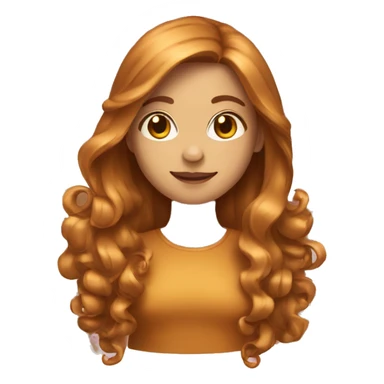 A girl with long caramel shiny hair sticker