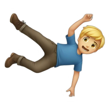 A boy falling sticker