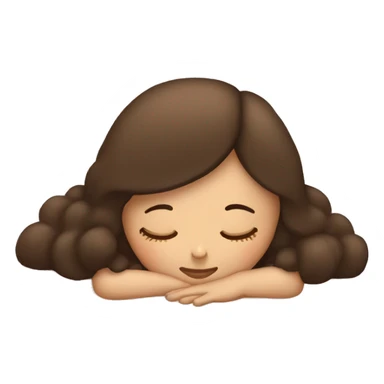 Brunette girl sleeping sticker