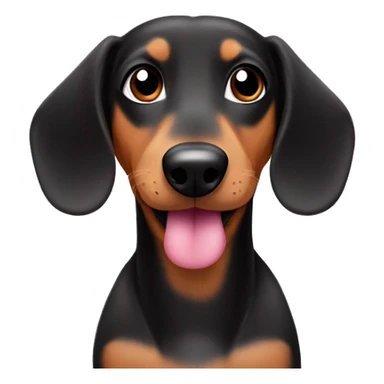 Cute Dashund dog Black and Tan against pink sticker