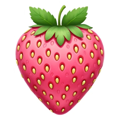 Pink strawberry with hearts as seeds sticker
