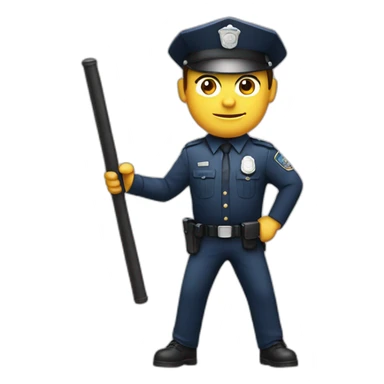 policeman with side-handle baton sticker