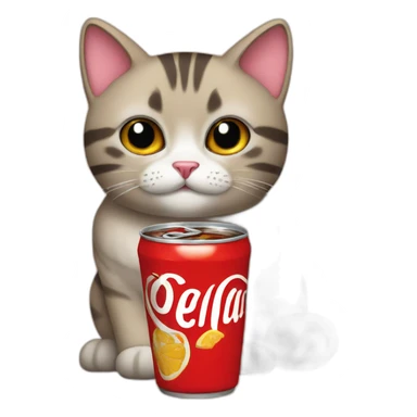 Cat with cola sticker
