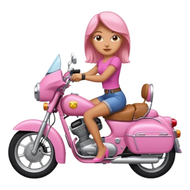 woman rider riding pink motorbiker sticker