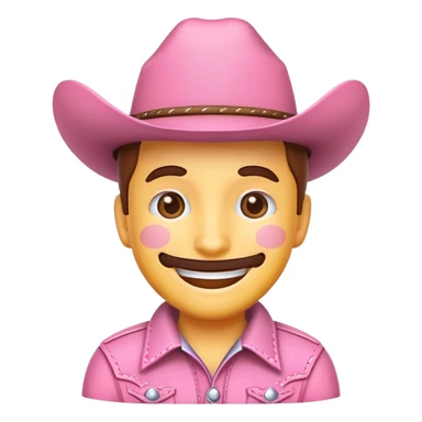 Pink cowboy emoji sticker